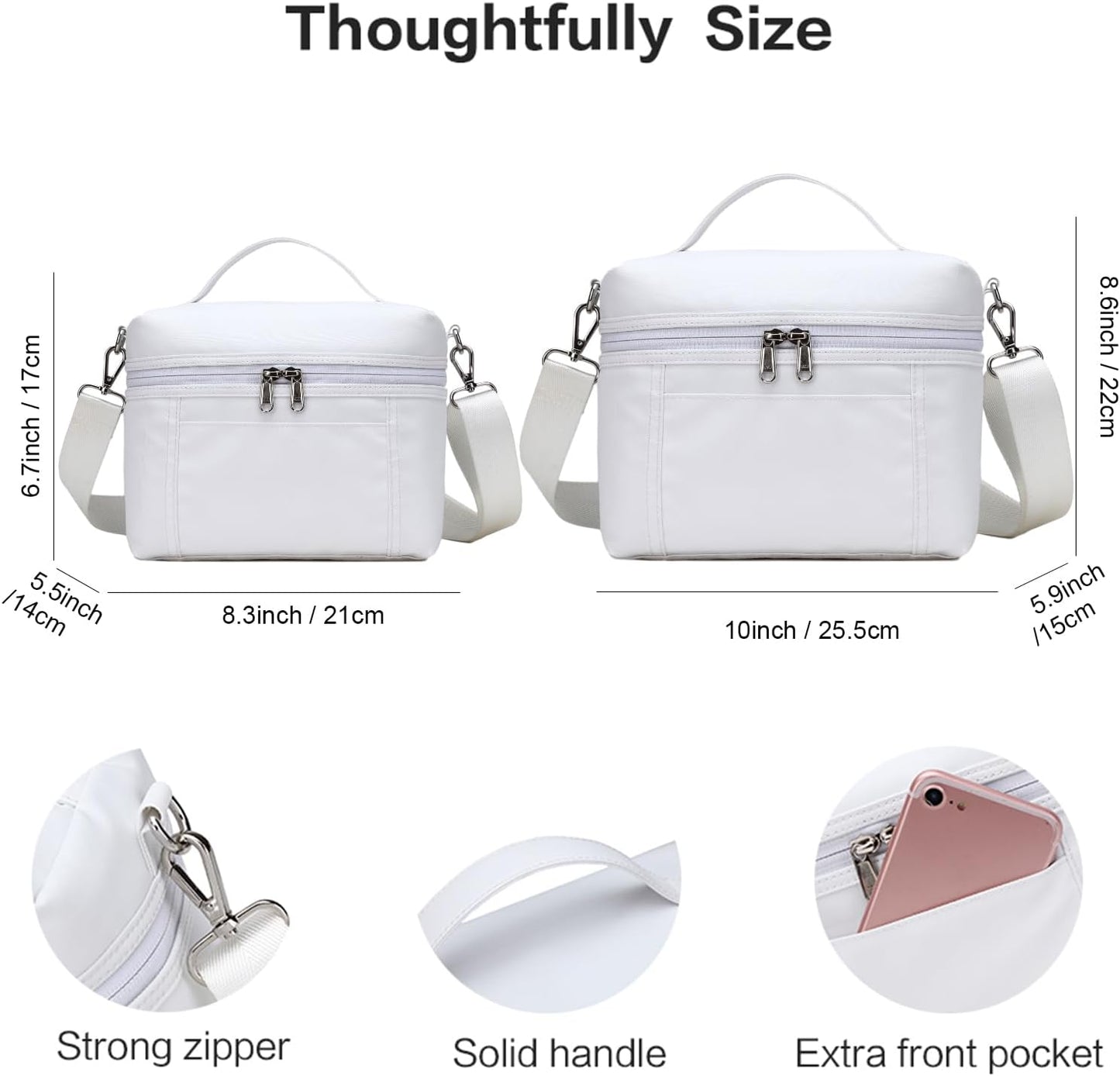 NOL Natural Organic Lifestyle Insulated Lunch Bags for Women Cooler Bag Lightweight Nylon Waterproof Lunch Box For Work