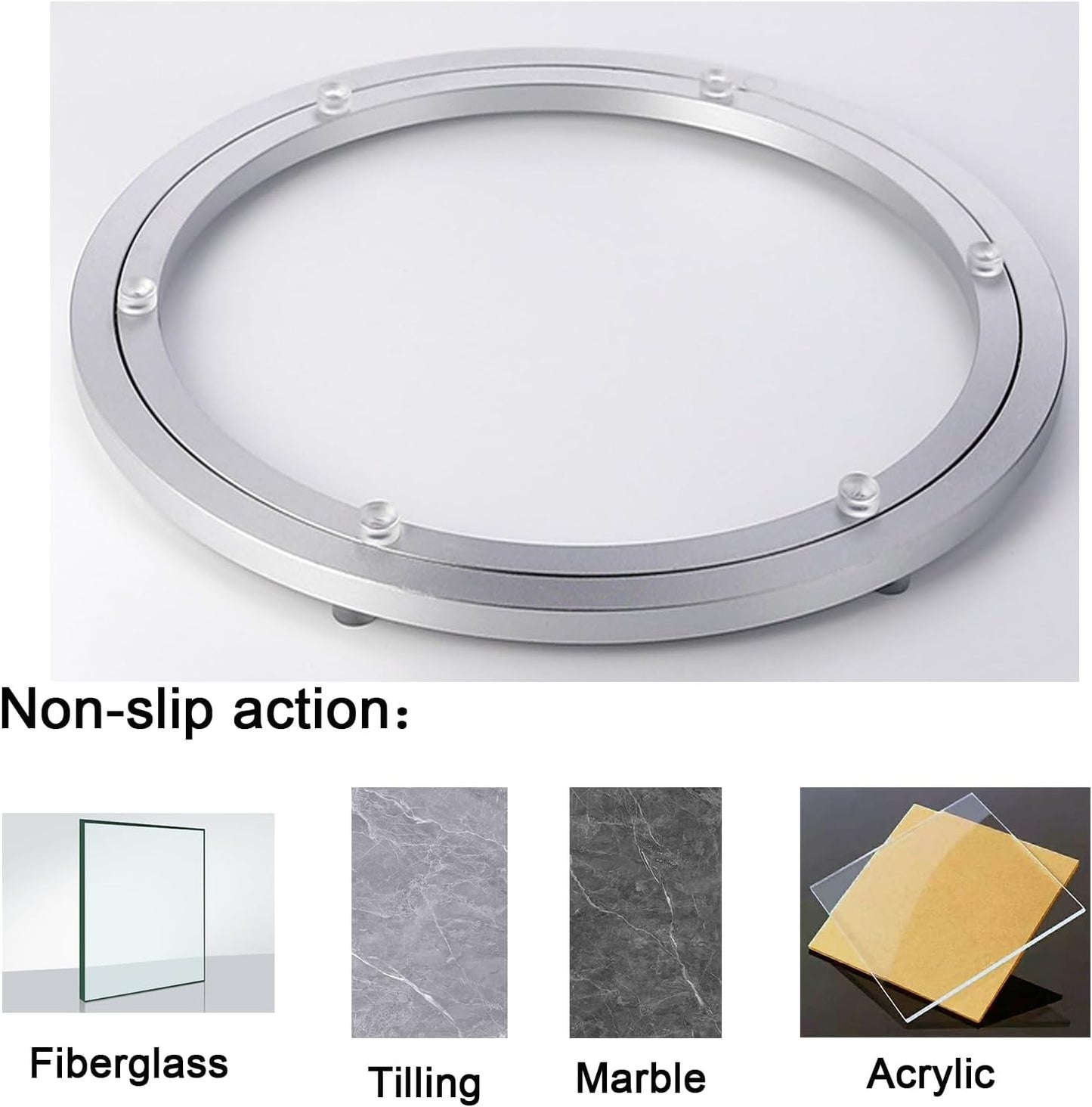 Heavy Duty Lazy Susan Hardware 20 Inchs Aluminum Bearing Metal Rotating Turntable Bearings Swivel Hardware for Dining-Table and Workbench Non-Slip