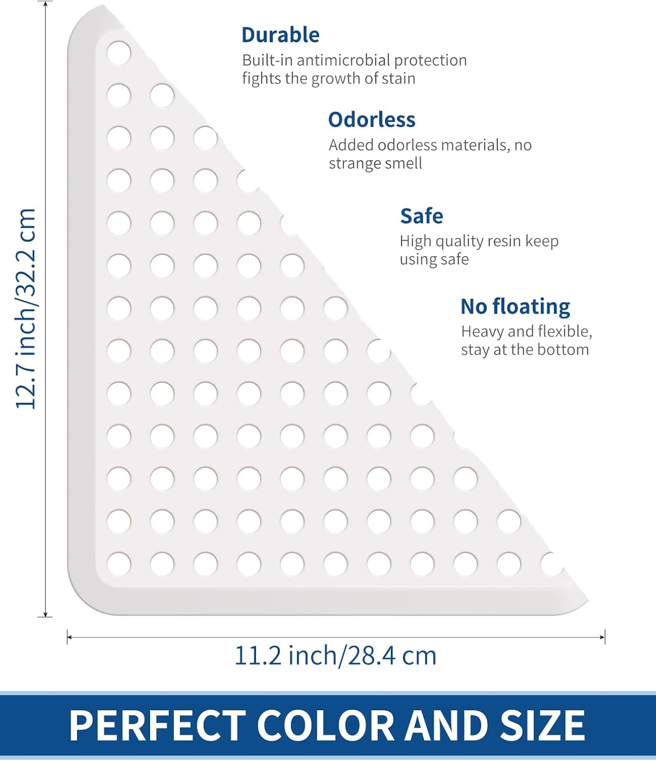 Bligli Small Sink Mat,2 Pack White 11.2x12.7inch Sink Protector Mats for Bottom of Kitchen Sink, Dish Drying Mat for Dishes and Glassware, Fast Drain