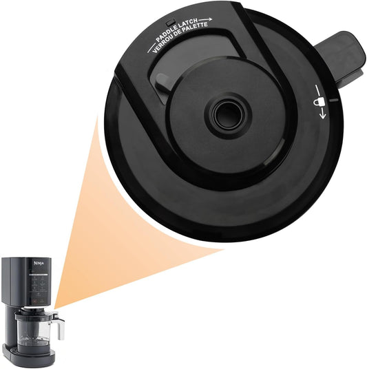 Outer Bowl Lid for NC301 Ice Cream Maker, for Ninja Creami Black Lid Replacement, Ice Cream Maker Accessories Fit for Ninja NC299AMZ/NC301/NC300/NC201/NC101 Series, Reusable (NO Paddle)