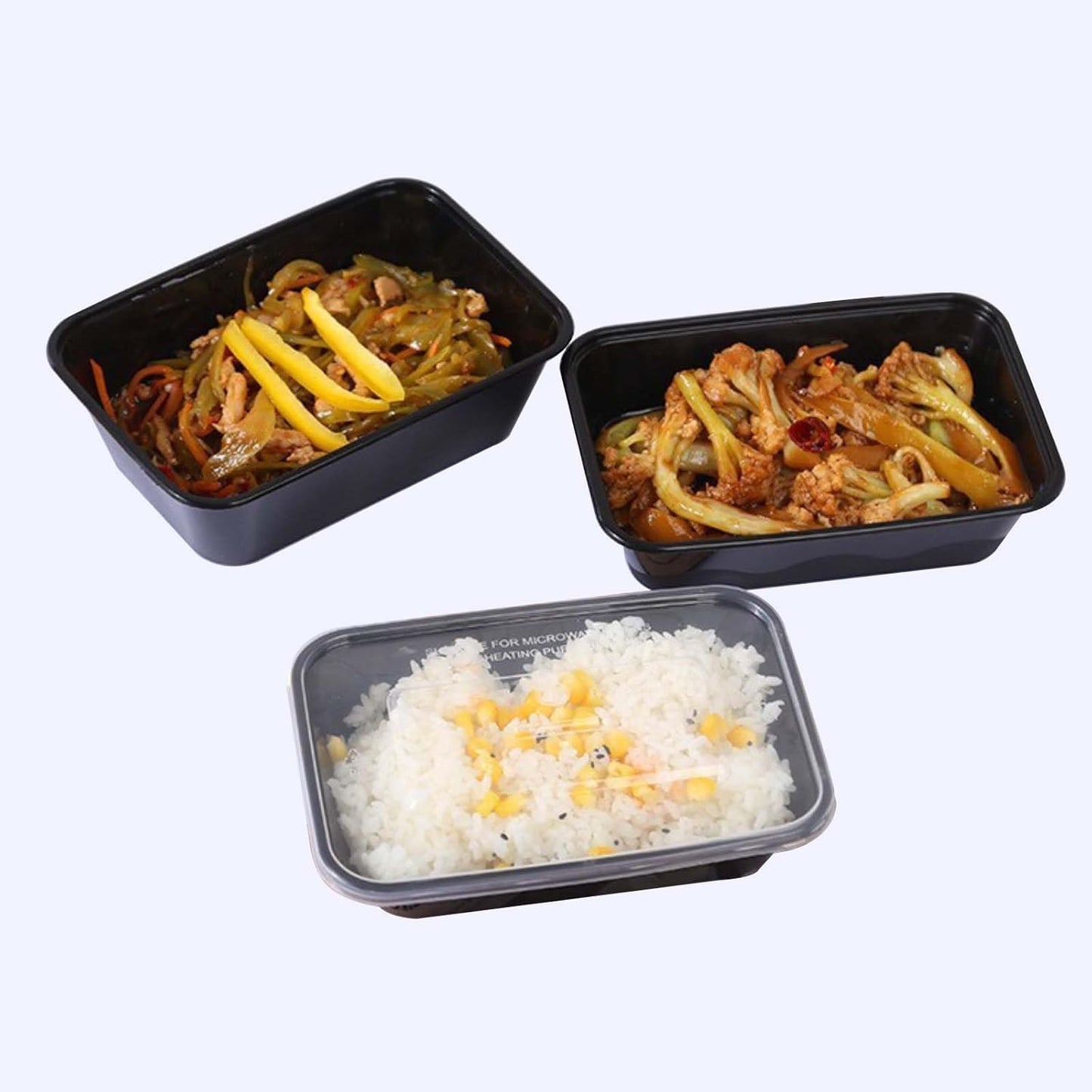 100pc 24 Oz Meal Prep Containers disposable, Plastic Food Take Out Containers With Lid, Take Out Containers Disposable, Reusable food storage containers,Microwave Freezer Dishwasher Safe