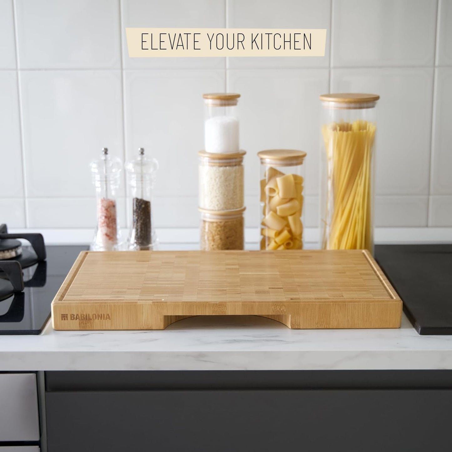 Premium Bamboo Cutting Board (ExtraThick 1.7"), Professional Chopping Butcher Block for Meat. Heavy Duty End Grain Wood, Charcuterie Boards, Kitchen Accessories