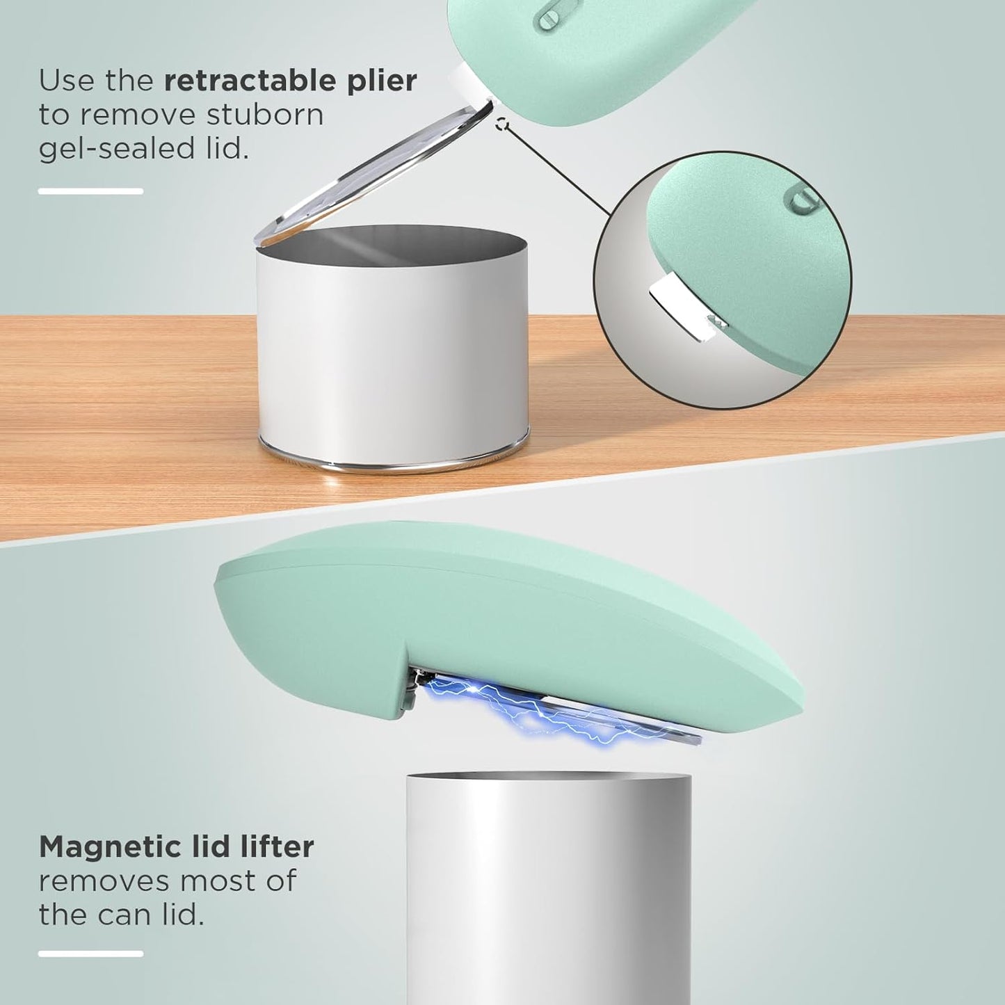 Ultrablde SE - USB Rechargeable Electric Can Opener for Kitchen for Seniors with Arthritis- Cordless Battery Powered Automatic, Side Cut, Smooth Edge, Handsfree, for Small or Large Cans, Teal