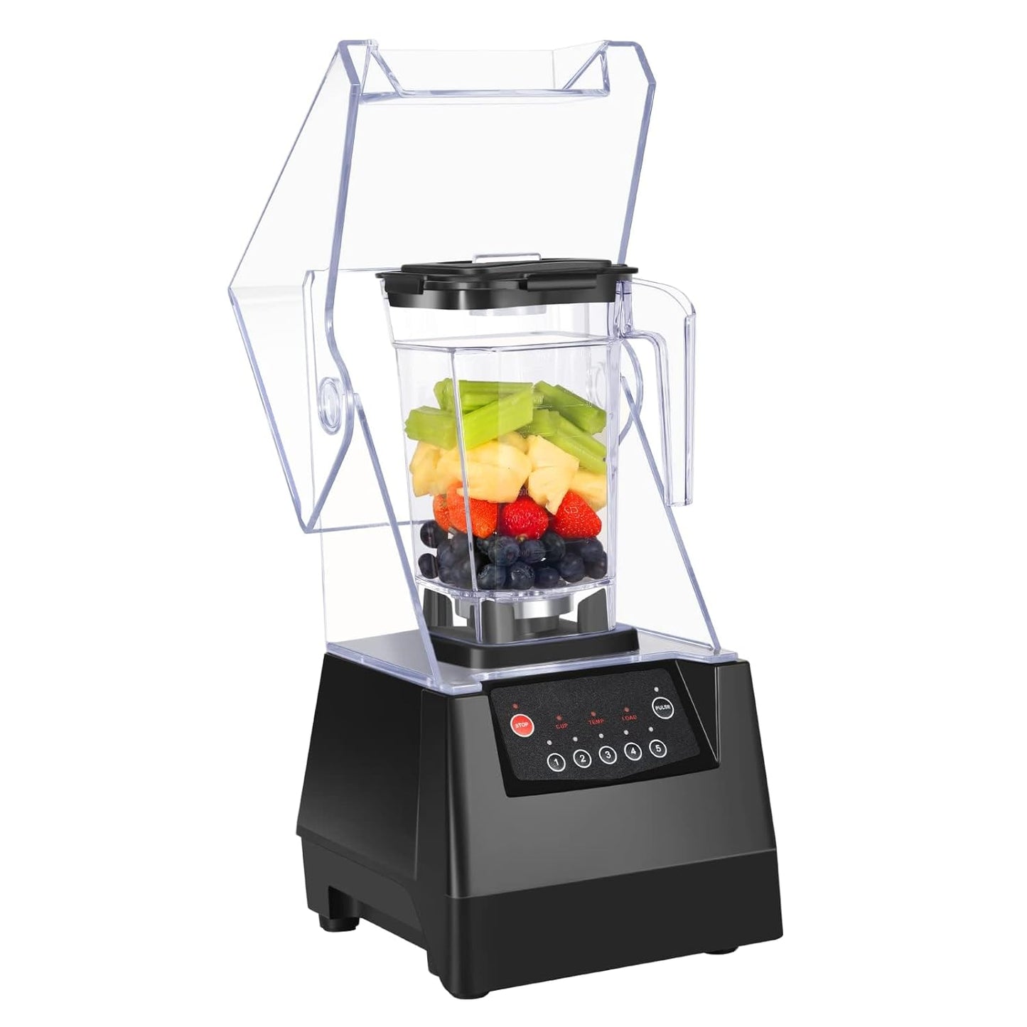 SYBO Commercial Professional Blender With Quiet Shield, Self-Cleaning, Dishwasher safe, Heavy-Duty 1400W High-Speed 28000RPM, 48oz/1.5pt, for Juice, Ice Shakes, Smoothies