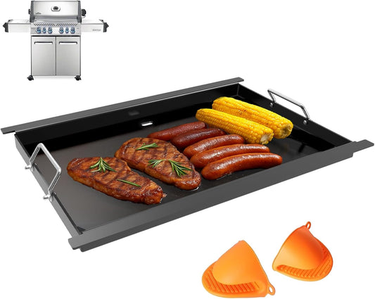 Full Size Griddle Insert for Napoleon Prestige PRO 500, Built-in Prestige 500, P500RBPSS, BIP500RBNSS-3, P500RSIBNK-3, P500, P500N Grills Accessories, Carbon Steel Griddle Plate, 26.3''L X 17.7''W