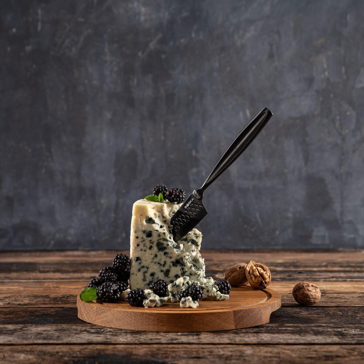 BOSKA Monaco+ Cheese Knife Set, Full-Size, Black