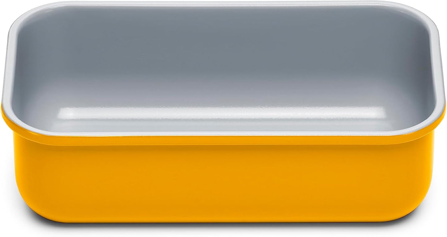Caraway Non-Stick Ceramic 1 lb Loaf Pan - Naturally Slick Ceramic Coating - Non-Toxic, PTFE & PFOA Free - Perfect for Pound Cakes, Breads, & More - Marigold