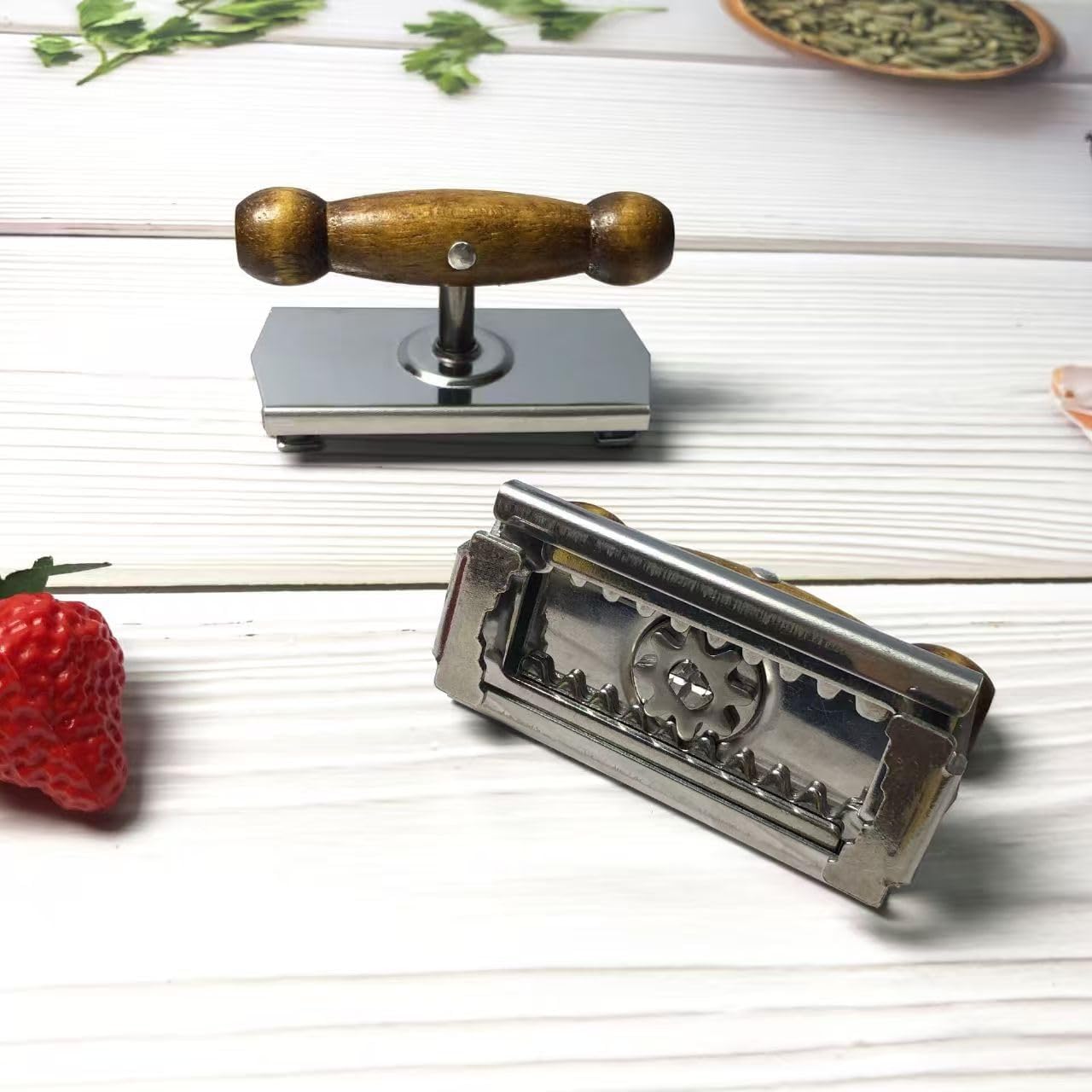 kitchen solution 2.0 wooden good grip handle stainless steel jar opener for weak hands and arthritis