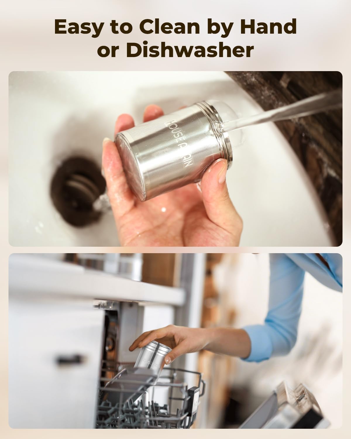 House Again Large Tea Infuser with Scoop, Extra Fine Mesh Tea Strainers for Loose Tea & Spice Infuser for Cooking, 304 Stainless Steel, Loose Leaf Tea Steeper for Brew Tea Spices & Seasonings