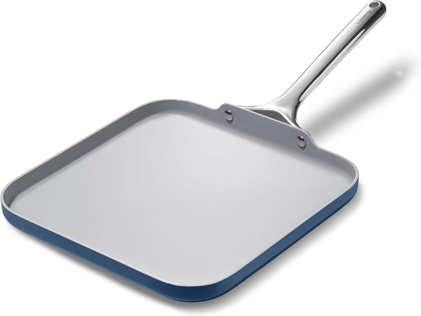 Caraway Square Griddle Pan - 11” Square Pan - Non-Stick Ceramic Coated - Non Toxic, PTFE & PFOA Free - Oven Safe & Compatible with All Stovetops - Navy