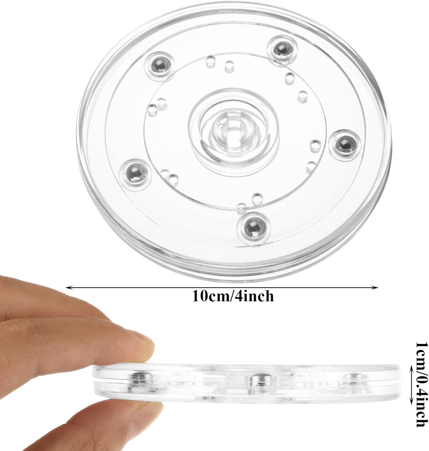 6 Pack 4 inch Small Lazy Susan, Lazy Susan Turntable Organizer Acrylic Cookie Turntable for Kitchen Spice Rack Table Cake Kitchen Pantry Decorating