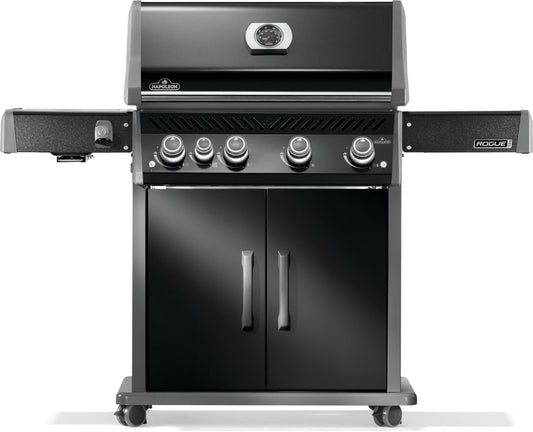 Napoleon Rogue PRO 525 Natural Gas Grill with Infrared Side Burner, Black, Durable 5-Burner Cooking Surface