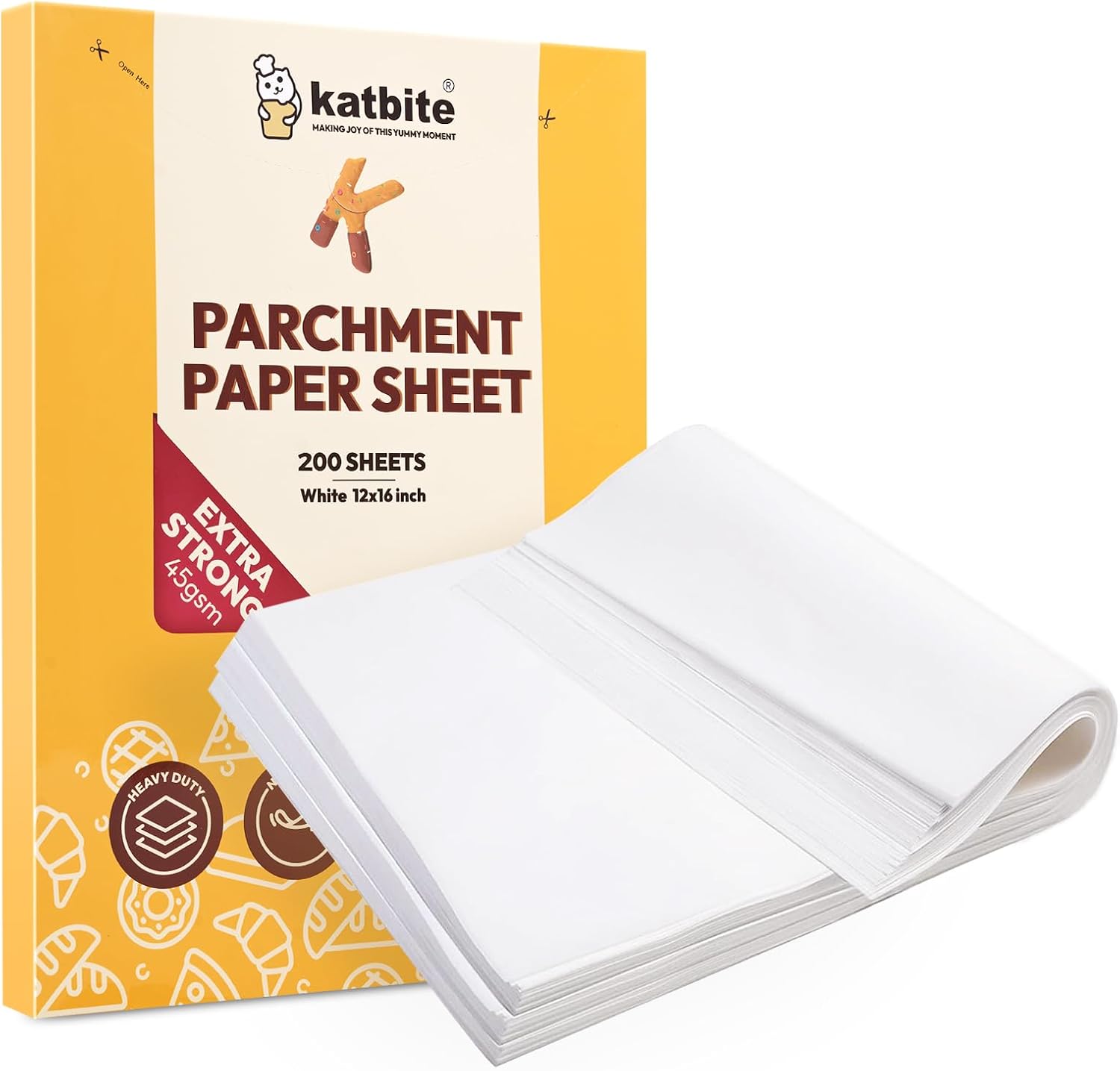 Katbite 200PCS 12x16 In Heavy Duty Flat Parchment Paper - Thumbnail 2