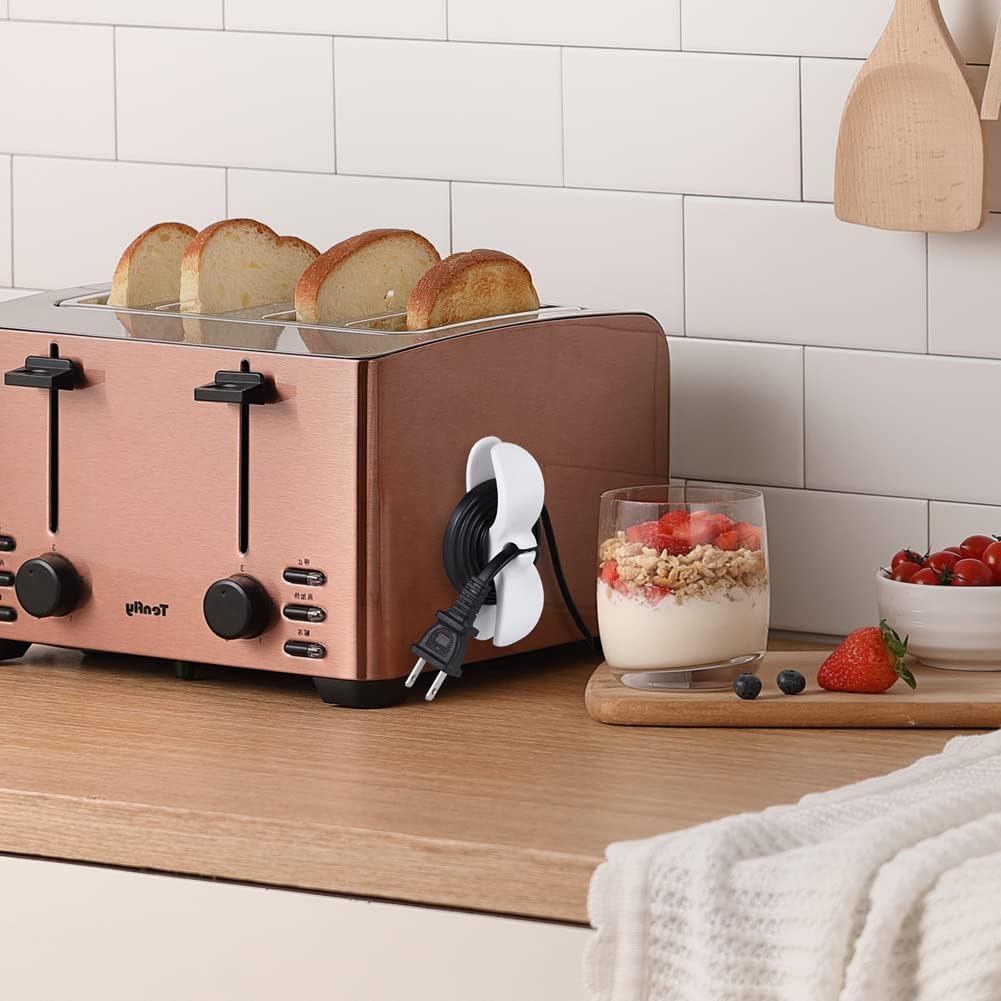 Cord Organizer for Appliances, 10PCS Kitchen Appliance Cord Winder Cable Organizer, Cord Holder Cord Wrapper for Appliances Stick on Pressure Cooker, Mixer, Blender, Coffee Maker, Air Fryer