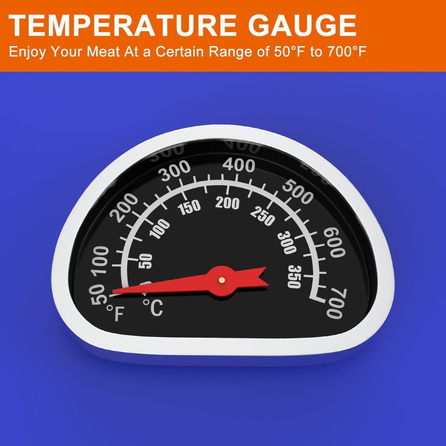 Hard Cover Hood with Temperature Gauge for Blackstone 17 inch Table Top Griddle, Hinged Lid for Blackstone 17" Front or Rear Grease Model 1650, 1832 and More Portable Grill, Blue