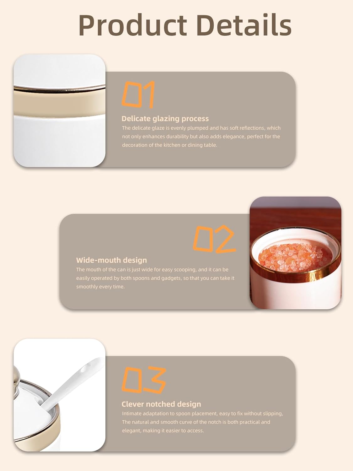 HAOTOP 8 oz Sugar Bowl with Lid and Spoon, Simple Ceramic Sugar Jar Sugar Dispenser Sugar Container Coffee Bar Accessories, Modern Kitchen Countertop Canisters, White