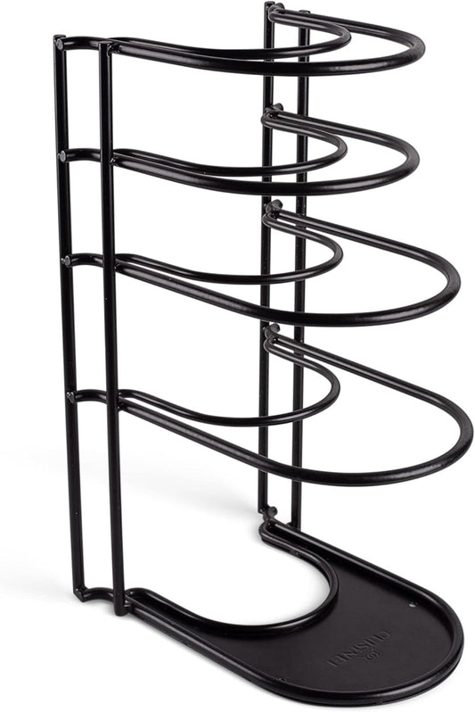 Cuisinel Pots and Pans Organizer Rack - 60 to 100-LBS Capacity Extremely Heavy Duty - 8mm Thick - Made in India - Matte-Black 15.9"-Tall 5-Tier Space Saving Kitchen Cookware Storage