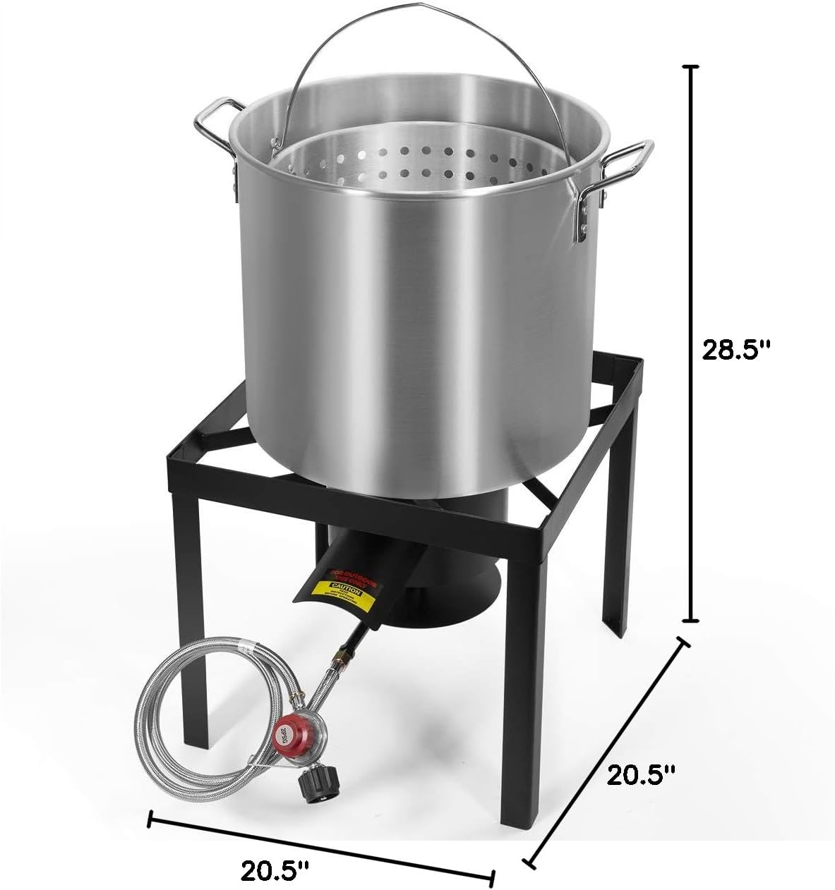 Barton 64Qt Turkey Deep Fryer w/High Pressure Burner All Purpose Aluminum 100,000 BTU Outdoor Boiler Roaster Clam Bake Crawfish Pot Boiling Lid Seafood Cajun Gas Stove Burner Stand Injector