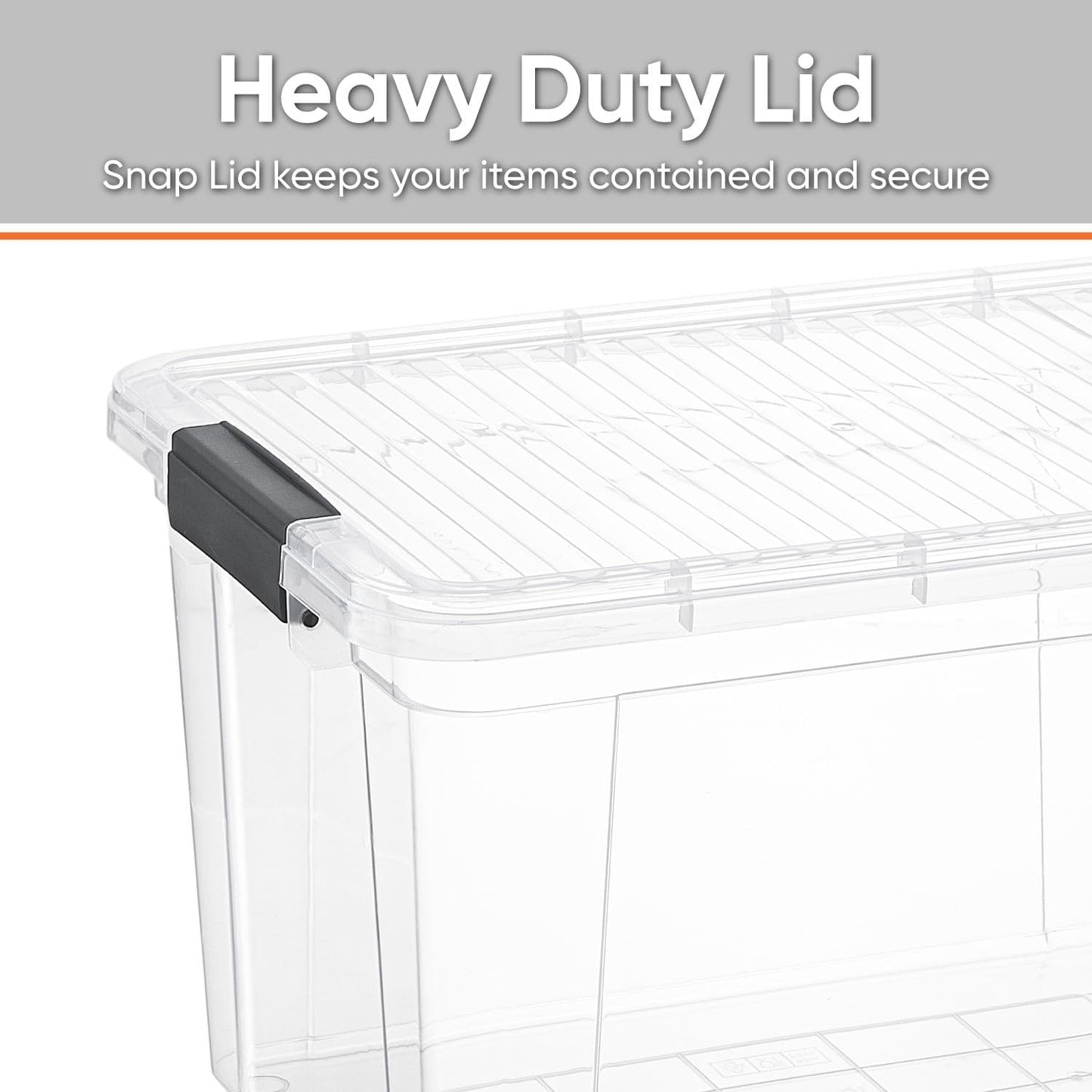 Superio Storage Bins with Lids- 4 Pack, 4.75 Qt Clear Boxes for Organizing, Stackable Plastic Containers- BPA Free, Non-Toxic, Odor Free, Organizer for Home, Office, Dorm