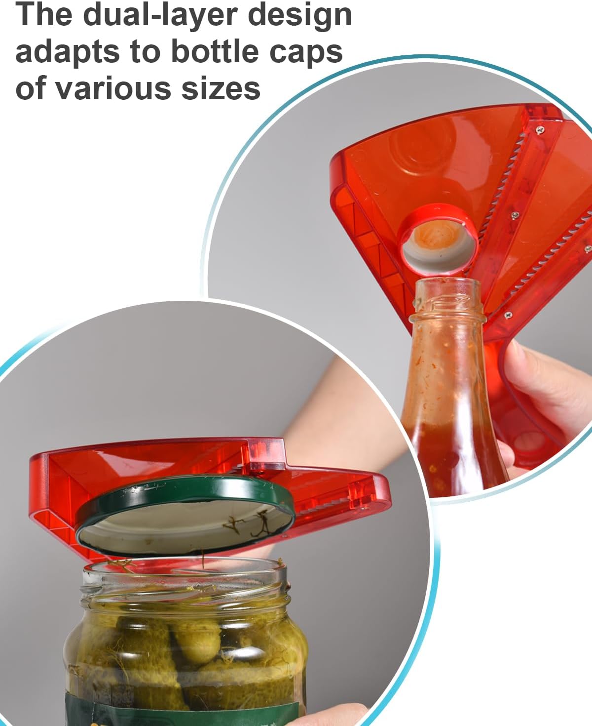 Jar Opener for Weak Hands, Multifunction Jar Opener Gripper, Bottle Openers for Seniors, Kitchen Gadgets, Non-Slip Jar Openers for Seniors, Arthritis, Lid Opener, Christmas Gifts for Elderly/Women/Men