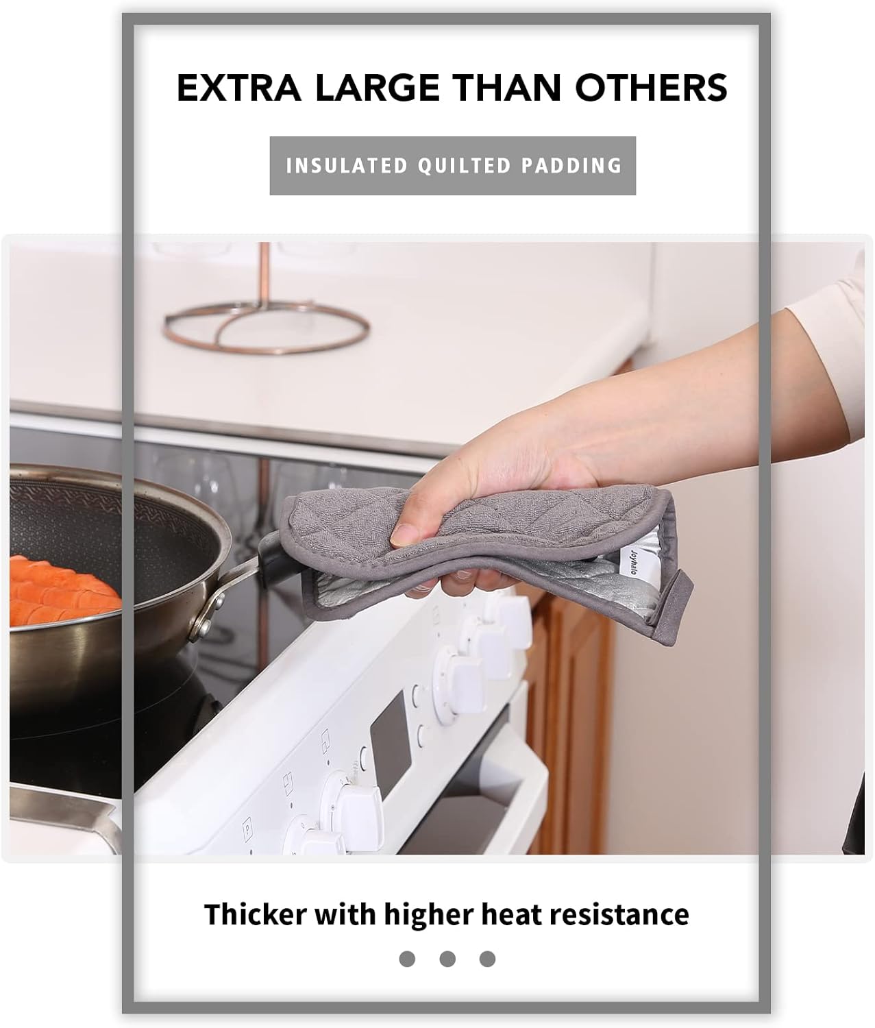 Joyhalo 6 Pack Pot Holders for Kitchen,Cotton Oven Holder with Great Heat Resistance,Non Slip Hot Pads for Kitchen Clearance,Dark Grey