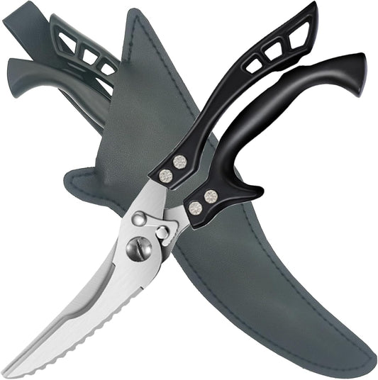 ANDONG Heavy Duty Kitchen Scissors, Professional Poultry Shears, Cooking Utensils, Black