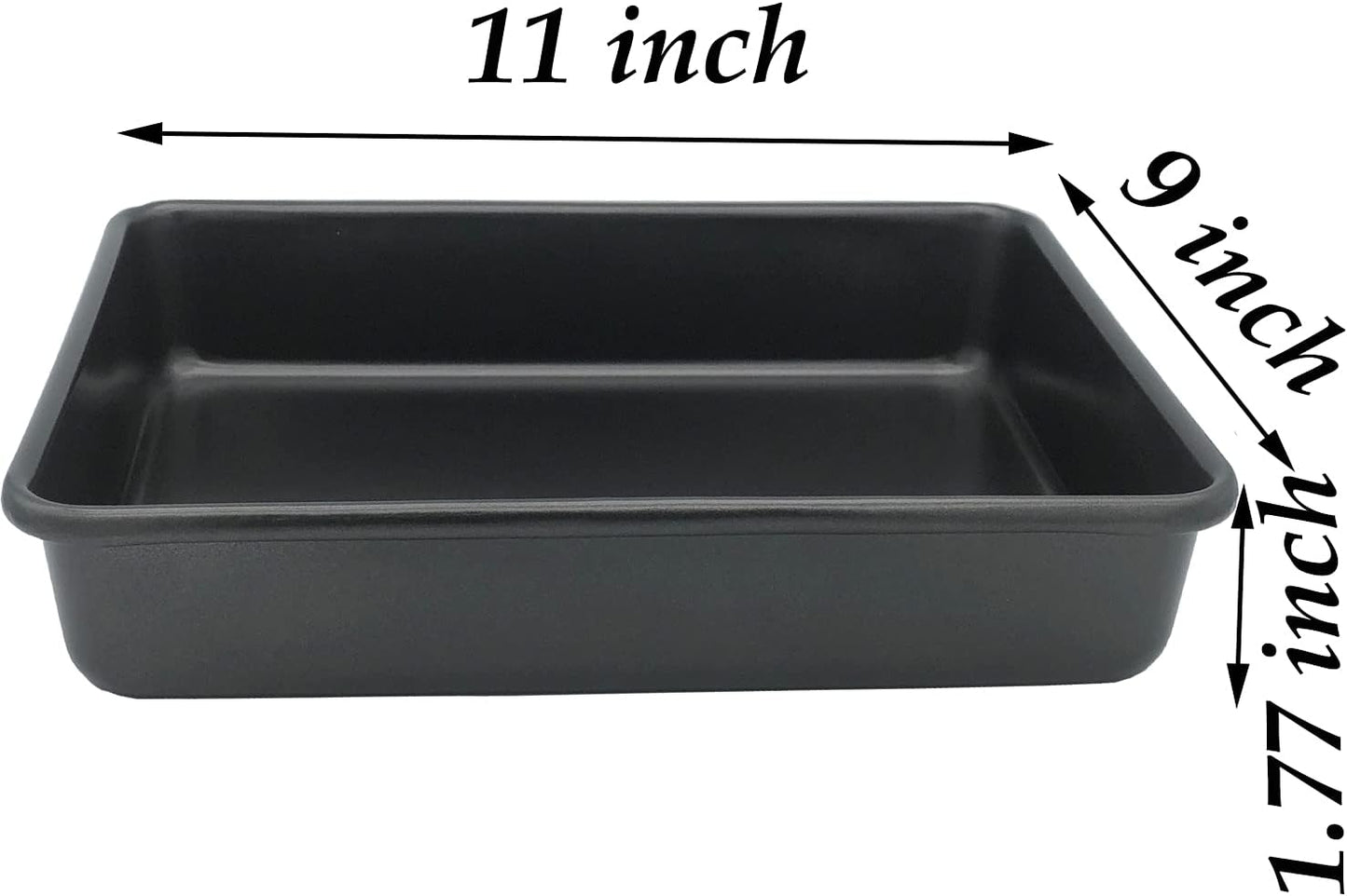 Small Baking Pans 11x9 Inch 2Pcs Mini Cookie Sheets Toaster Oven Tray Nonstick Thicken Brushed Carbon Steel No Warp Magnetic 1 to 2 Person Bakeware by HYTK