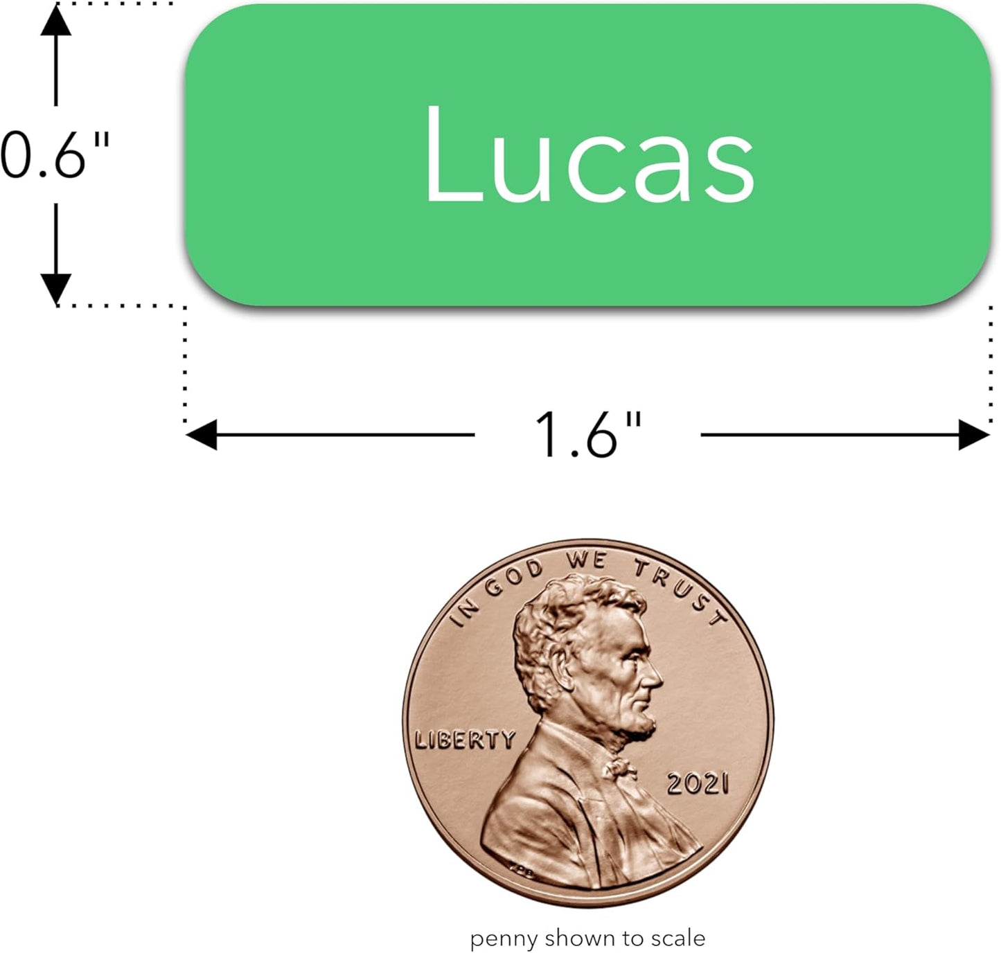 Personalized Labels (45 Labels) (1.6" 0.6") Medium Custom Name Stickers - Waterproof for Kids, Toddlers and Parents