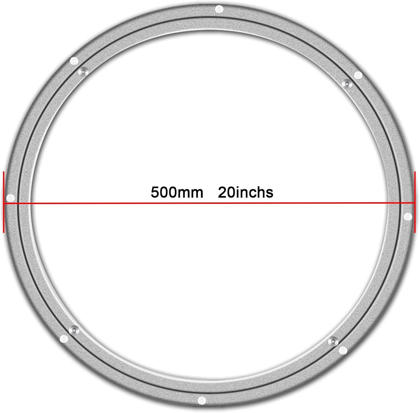 Lazy Susan Heavy Duty Hardware 20 Inchs Aluminum Metal Rotating Turntable Bearings Swivel Plate Hardware for Dining-Table and Workbench