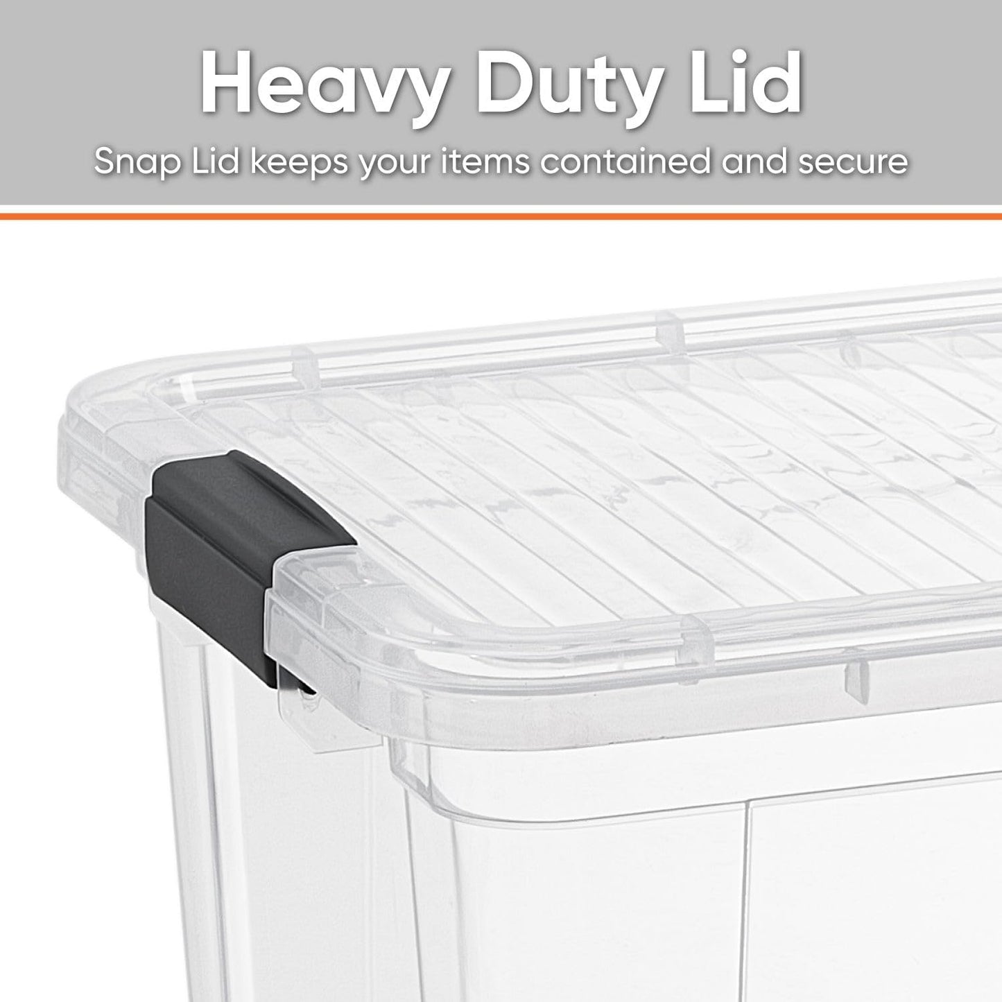 Superio Storage Bins with Lids- 2 Pack, 6.6 Qt Clear Boxes for Organizing, Stackable Plastic Containers- BPA Free, Non-Toxic, Odor Free, Organizer for Home, Office, Dorm