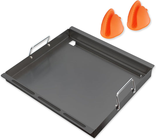 SafBbcue Full Size Griddle Inserts for Charbroil TRU-Infrared 463644220 463632320 463644220 Flat Top Griddle for Charbroil Grill Replacement Parts 463642316 466642416 G369-0030-W2, Carbon Steel