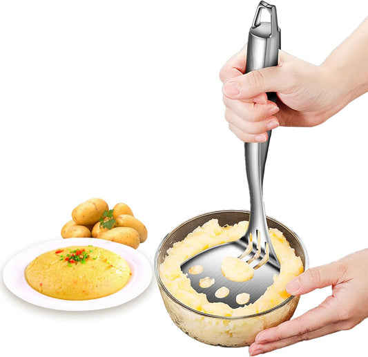 Mashed Potato Masher, Bean Smasher with Stainless Steel Handle, Heavy Duty Meat Masher Triturador de Papas para Pure, Suit for Potato, Guacamole, Fruits, Avocado, Bean and More
