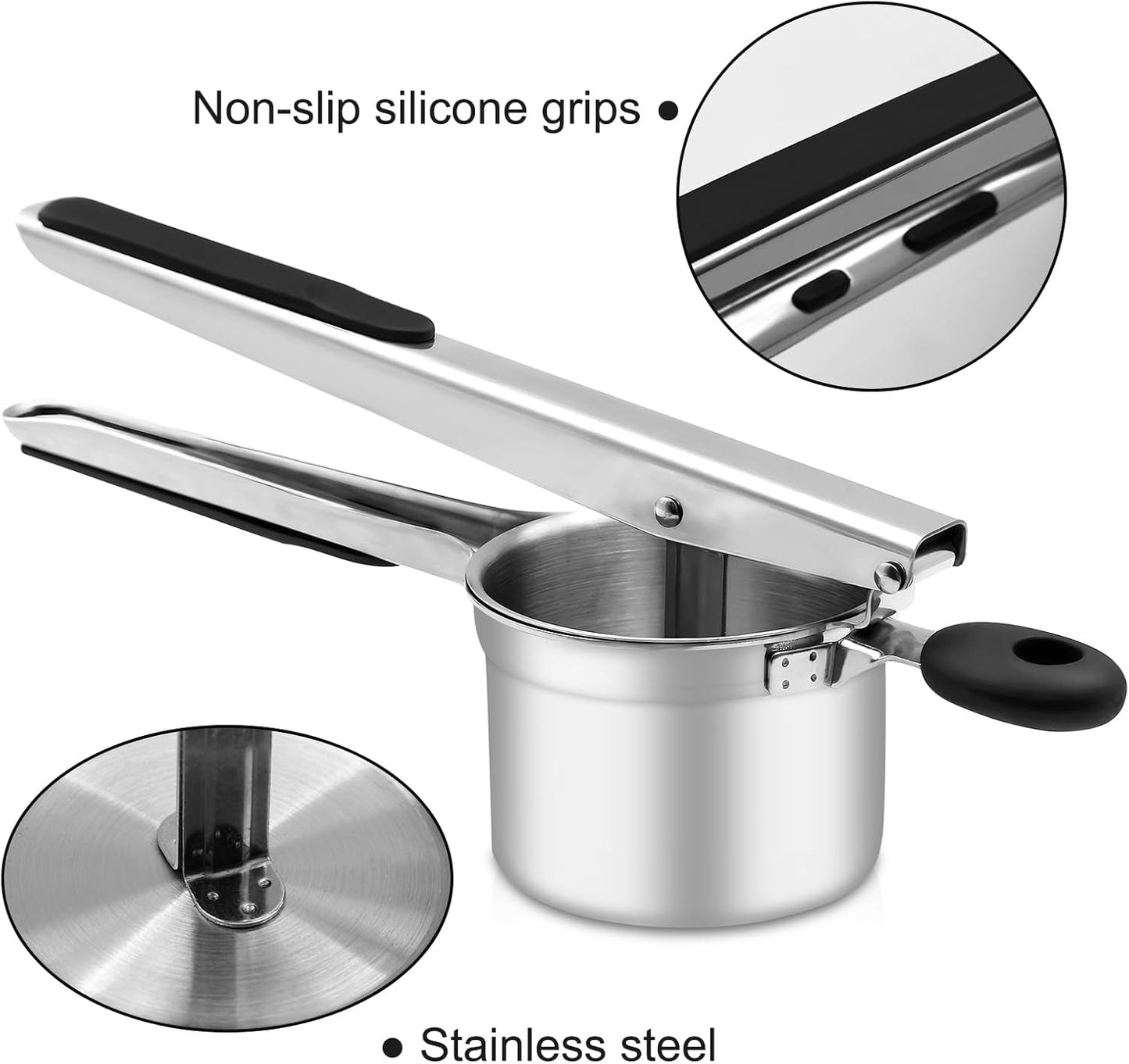 Potato Ricer with 3 Interchangeable Discs, Large 15oz Heavy Duty Potato Ricer Stainless Steel Make Potato Masher and Ricer Kitchen Tool Ricer For Mashed Potatoes