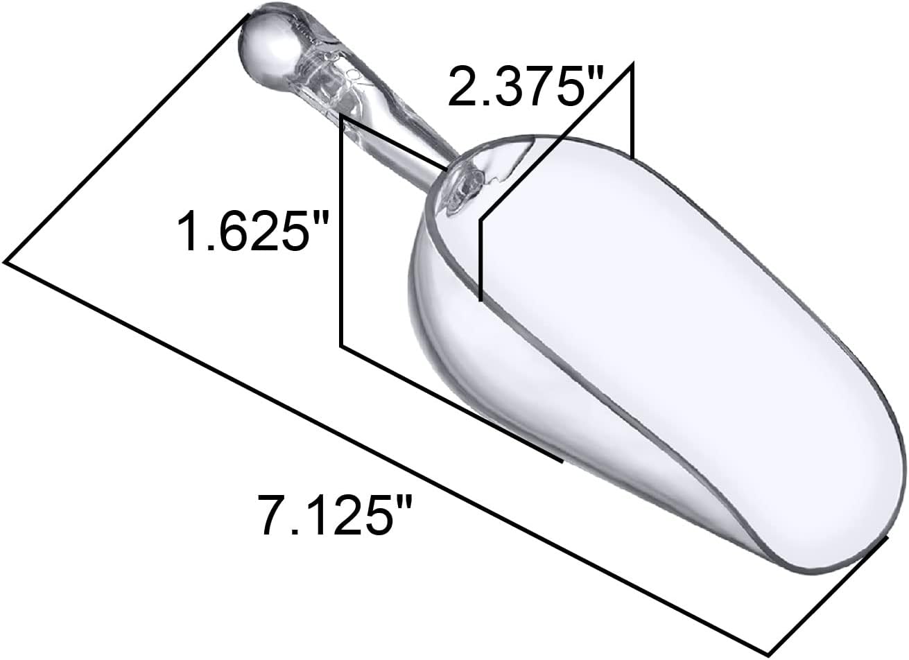 Amazing Abby - Elsa - 5-Ounce Plastic Ice Scoops (Set of 4), Plastic Utility Scoops, BPA-Free, Food-Grade, Shatter-Proof, Good for Kitchen and Restaurant, Perfect for Home and Commercial Use