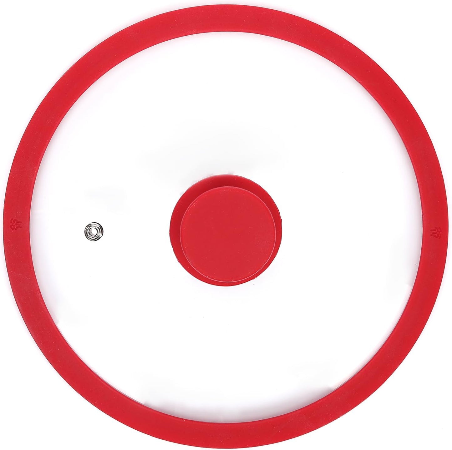 Silicon Glass Lid for Pot,Pan,Skillet Fits 12"(30CM) Cookware Silicon lid Dishwasher Safe, Replacement Lid Vented Tempered Glass with Heat Resistant Silicone Rim By HR Huare Technology, Red,1 Pack