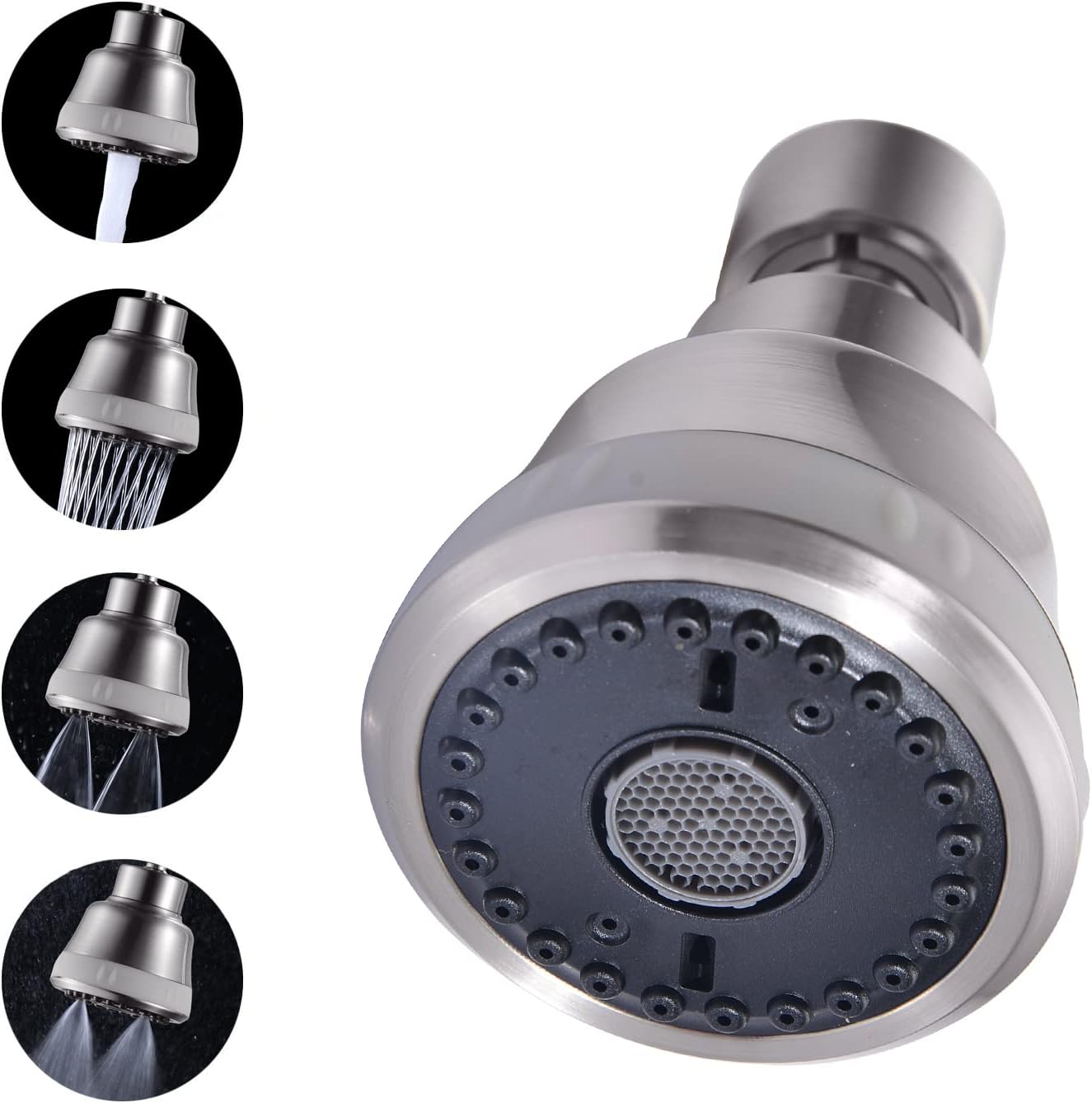 4 Spray Modes Faucet Aerator,360 Degree Faucet Sprayer Attachment,Big Angle Kitchen Faucet Aerator,Swivel Faucet Extender,Sink Sprayer Attachment for faucet,55/64 inch Female Thread (Brushed Nickel)