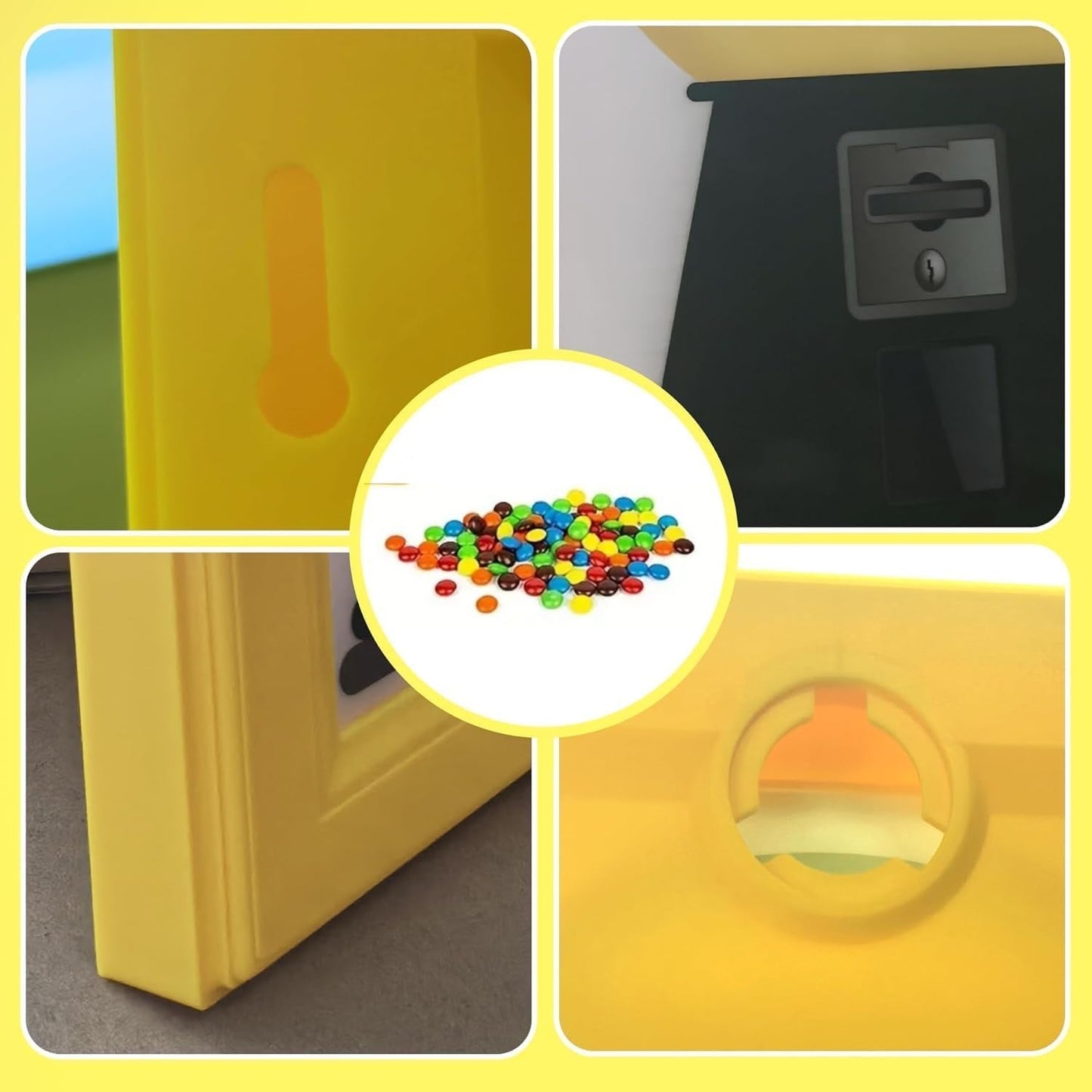 Candy Dispenser Picture Frame, Handy Candy Frame Dispenser,Hanging Machine Art For Candies, Nuts, Dog & Cat Treats, Suitable for Holiday Gifts (Blue)