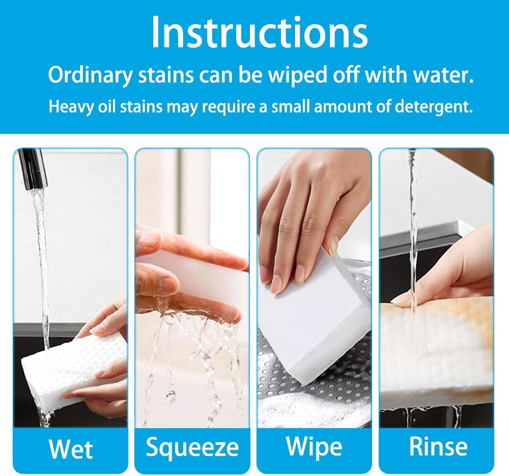 Magic Sponge Erasers, 20 Pack 2X Density Stronger Melamine Sponge Foam Pads, Multi-Functional Household Cleaning Supplies Cleaner for Kitchen, Bathroom, Bathtub, Sink, Wall Cleaner