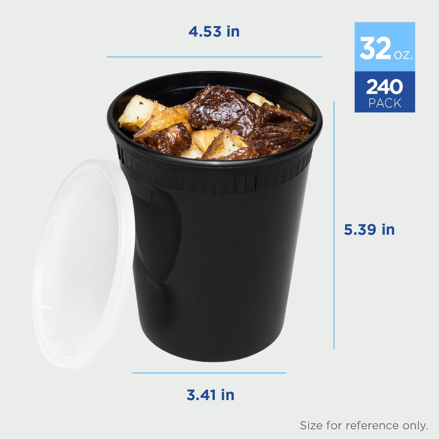 Karat [32oz - 240 ct Black PP Injection Molded Round Deli Containers with Lids (FP-IMDC32-PPB)