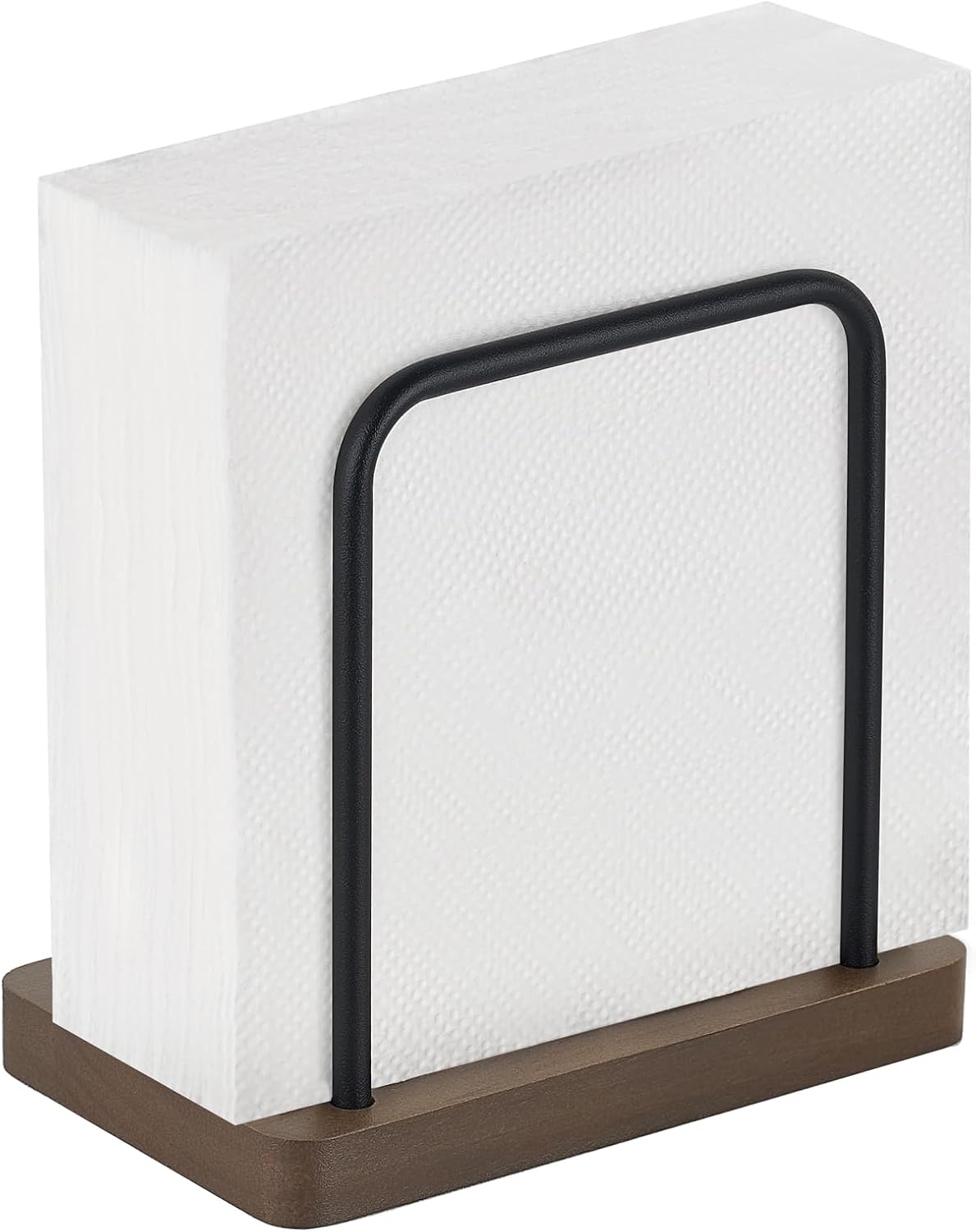 Mkono Napkin Holder for Table Wooden Paper Napkin Dispenser Servilletero for Kitchen Dining Room Cocktail Bar Party Outdoor, Brown