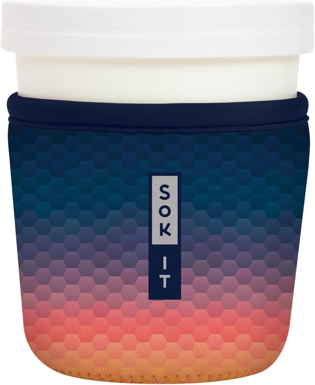 Sok It IceCreamSok Insulated Neoprene Cover (Hexagon Sunset, Tapered Ice Cream Pints)
