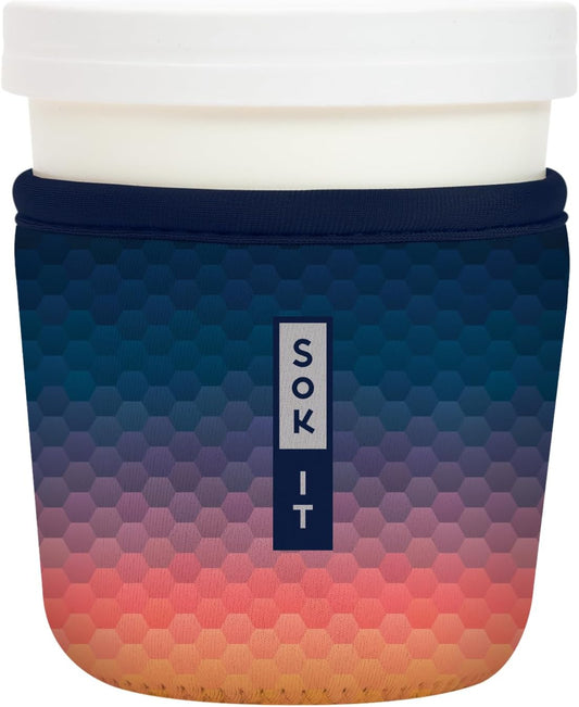 Sok It IceCreamSok Insulated Neoprene Cover (Hexagon Sunset, Tapered Ice Cream Pints)