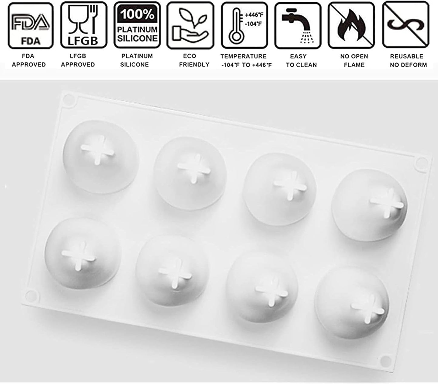 OCPO KITCHEN 3D Pear Silicone Mold for Baking Mousse Cake French Dessert Pastry Chocolate Pudding Cupcake, Non-Stick and Easy Release, Pear Shaped (8-Cavity)