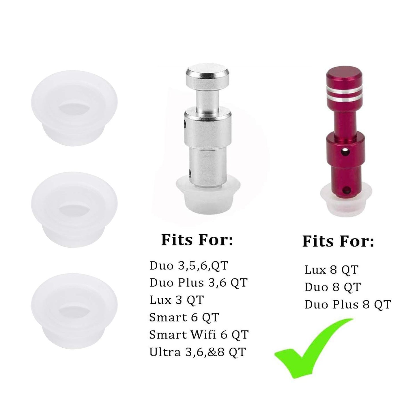 12 Pcs Instapot Replacement Float Valve Gaskets - Float Valve Sealer for Instant Pot Duo 3, 5, 6, 8 Qt, Duo Plus, Ultra, LUX 3, 8 Qt, Float Sealing Caps Float Valve Silicone Caps