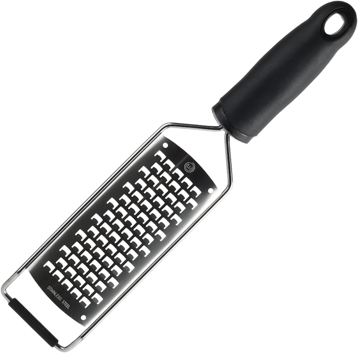 MasterChef Cheese Grater Handheld, Kitchen Food Shredder Tool for Grating Parmesan, Garlic, Ginger etc, Small Flat Zester Grater, Stainless Steel with Non Slip Rubber Foot and Easy Grip Handle