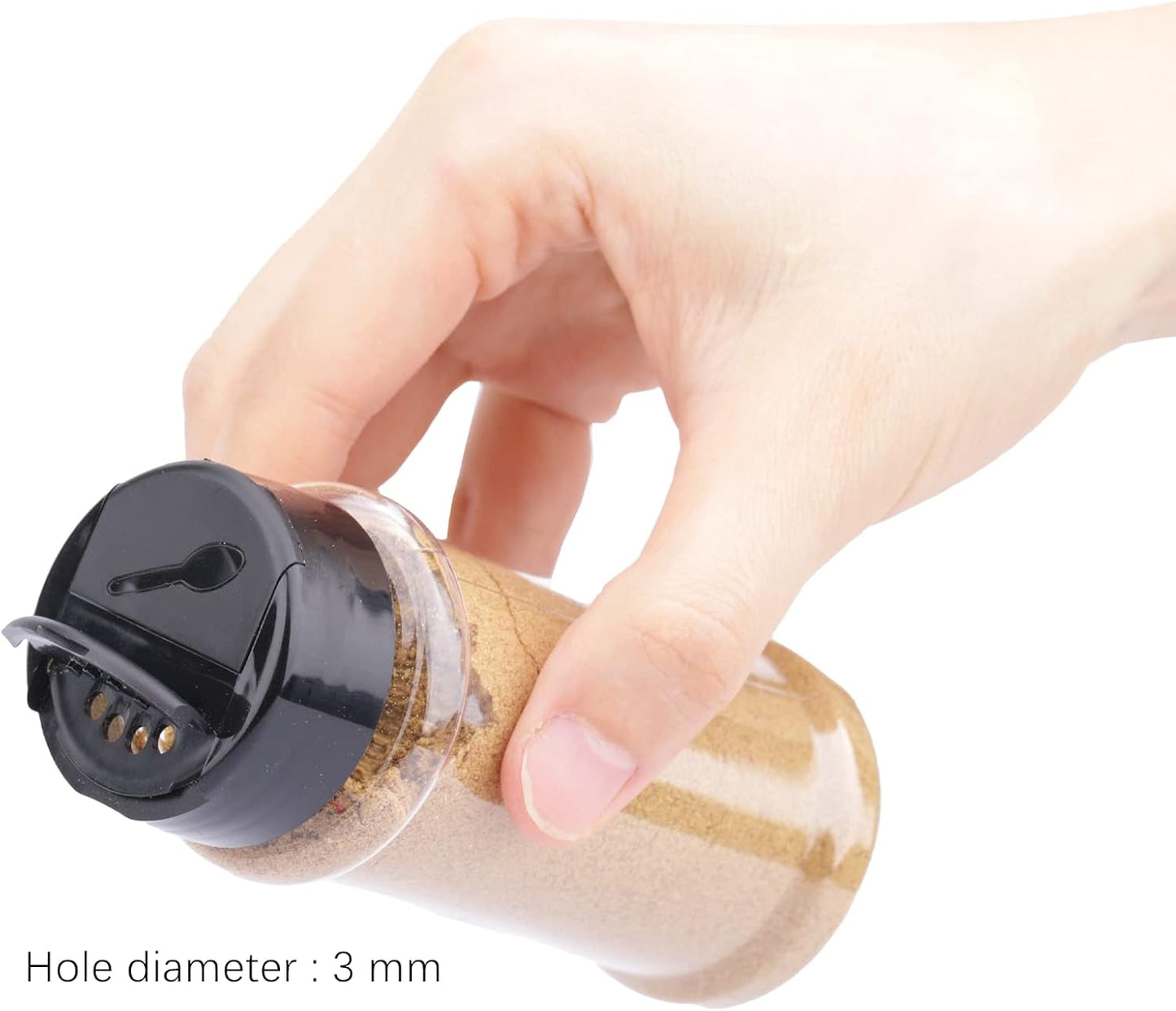 TUZAZO 3 oz Plastic Spice Jars with Shaker Lids and Labels, 24 Pcs Clear Empty Spice Bottles Seasoning Containers for Spice, Herbs and Seasoning Powders