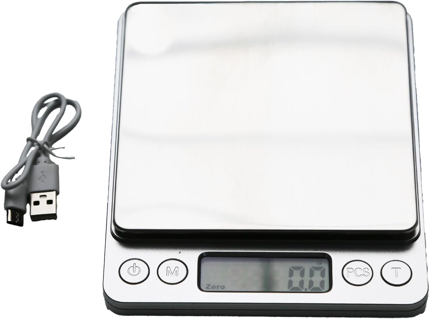 Large 3kg/6.6lb Kitchen Scale with 0.1g/0.003oz High Precision, Bakery Scale with USB Rechargeable