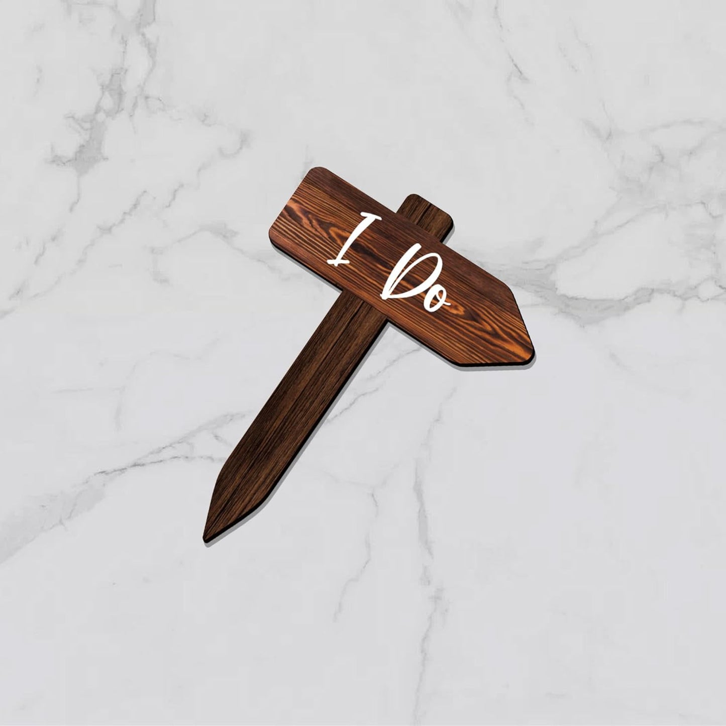 12 PCS Wedding Cupcake Toppers in Wood Rustic Wedding Cake Decoration