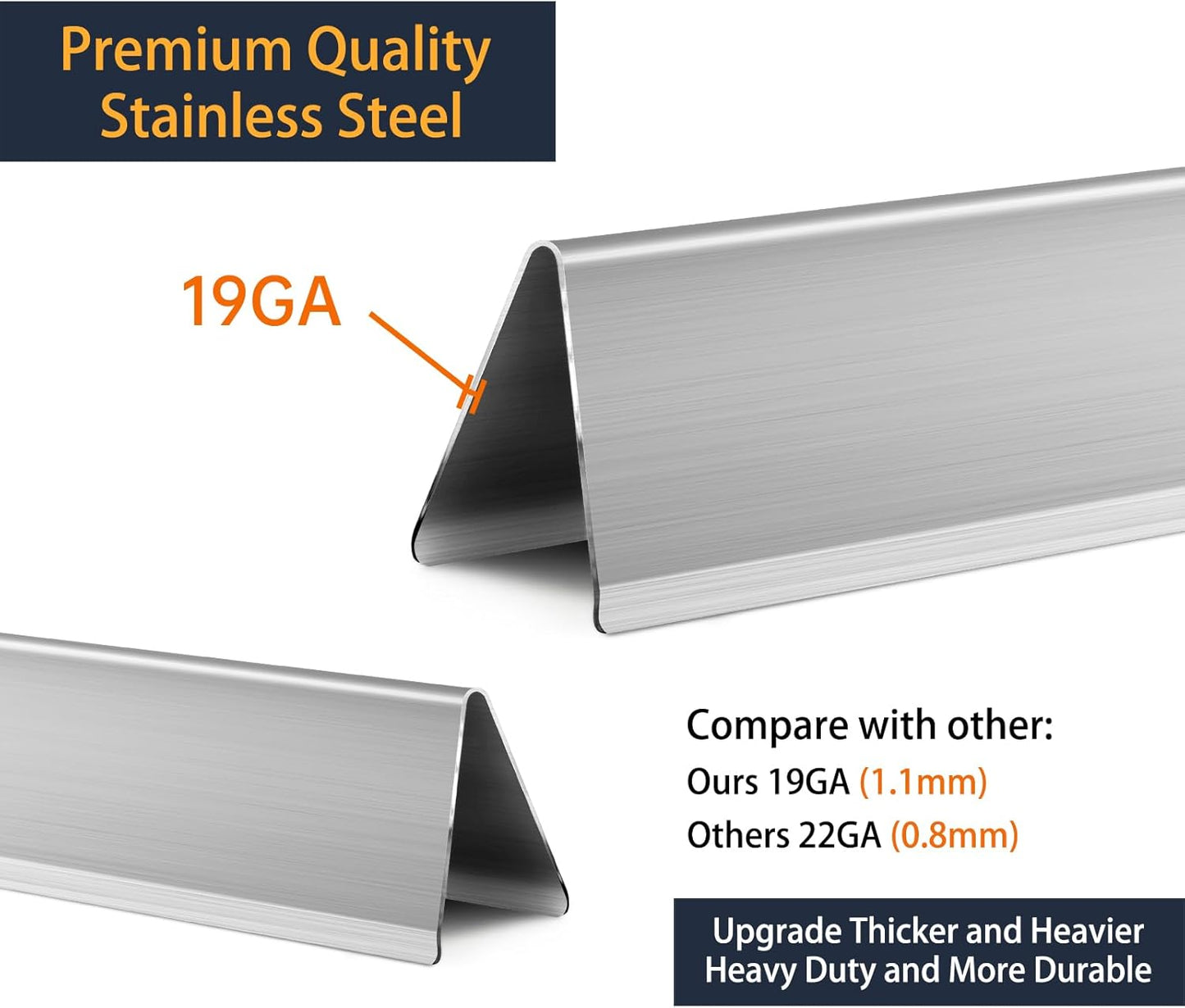 7620 Flavorizer Bars 7622 Heat Deflector for Weber Genesis Grill Parts 300 Series E/S-310 320 330 EP/cep-310 320 330 (with Front Control Knob),Stainless Steel Heat Plate