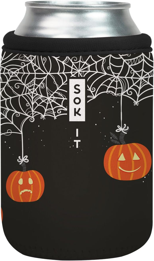 Sok It CanSok Sleeve for Beer & Soda Insulated Neoprene Cover (Pumpkin Party, 12oz Can Sleeve)